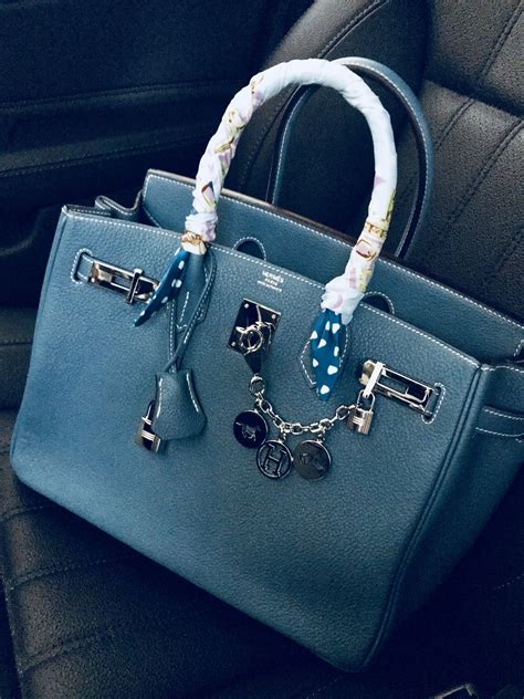 blue hermes birkin scarf handle|blue Hermes Birkin handbags.